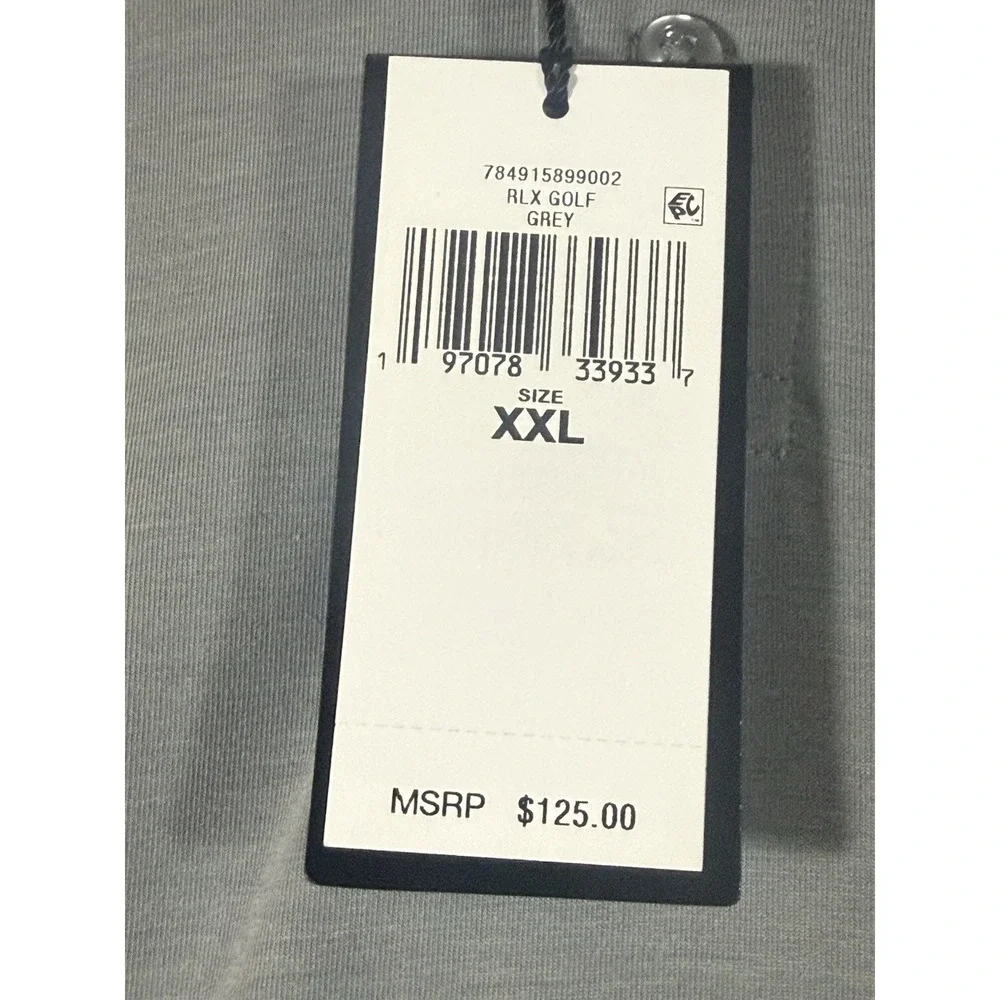 RLX Ralph Lauren Long Sleeve Golf Polo Shirt Grey XXL